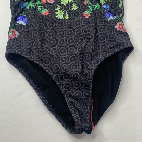 Johnny Was color twist black floral one-piece swimsuit NWT - Picture 6 of 11